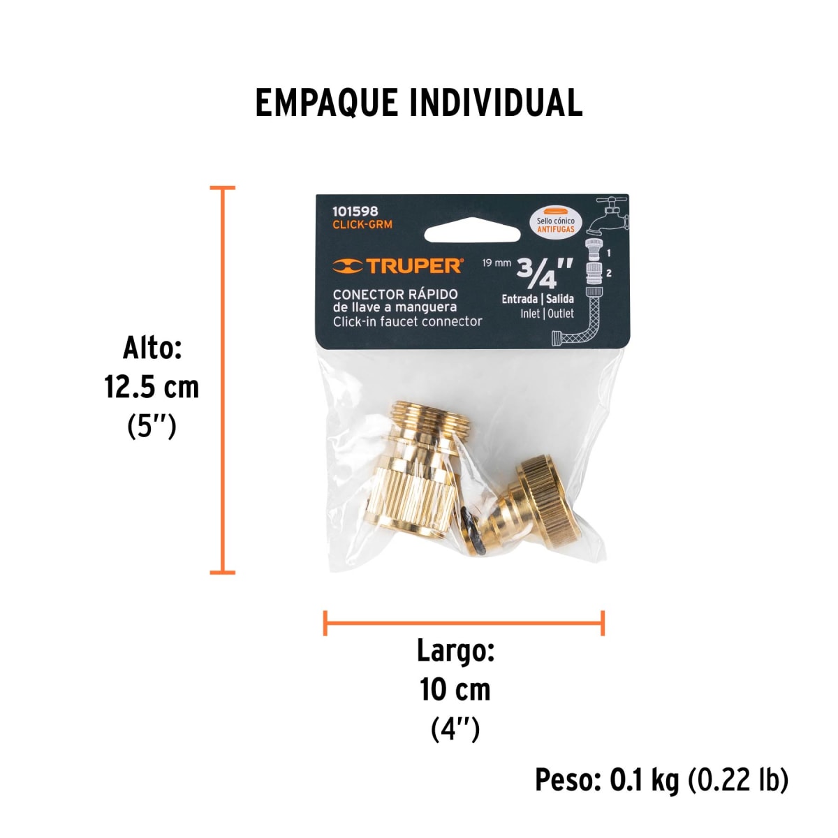 Conector De Latón Para Grifo De Cambio Rápido 101598 Truper3