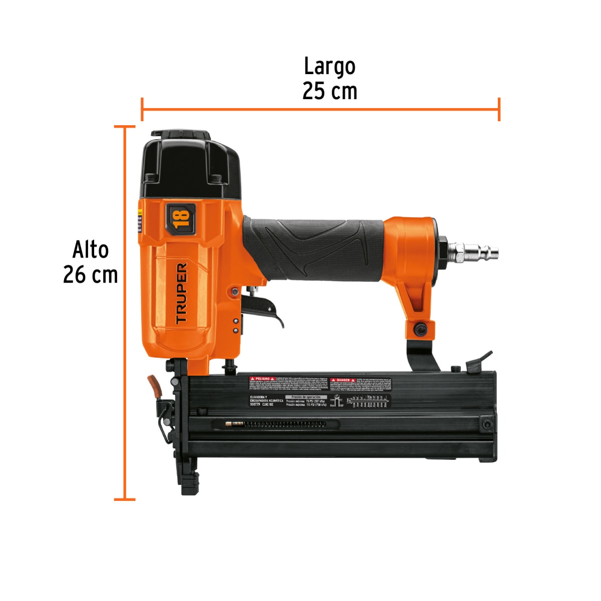 Clavadora Y Engrapadora Neumática Profesional Calibre 18 Truper 1007793