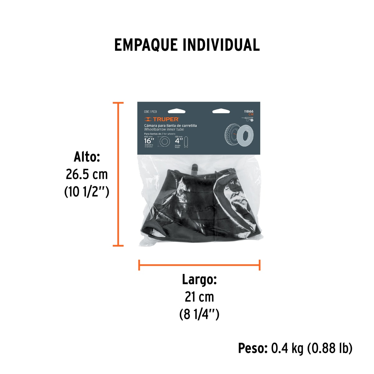 Cámara Para Llanta De Carretilla 11866 Truper9