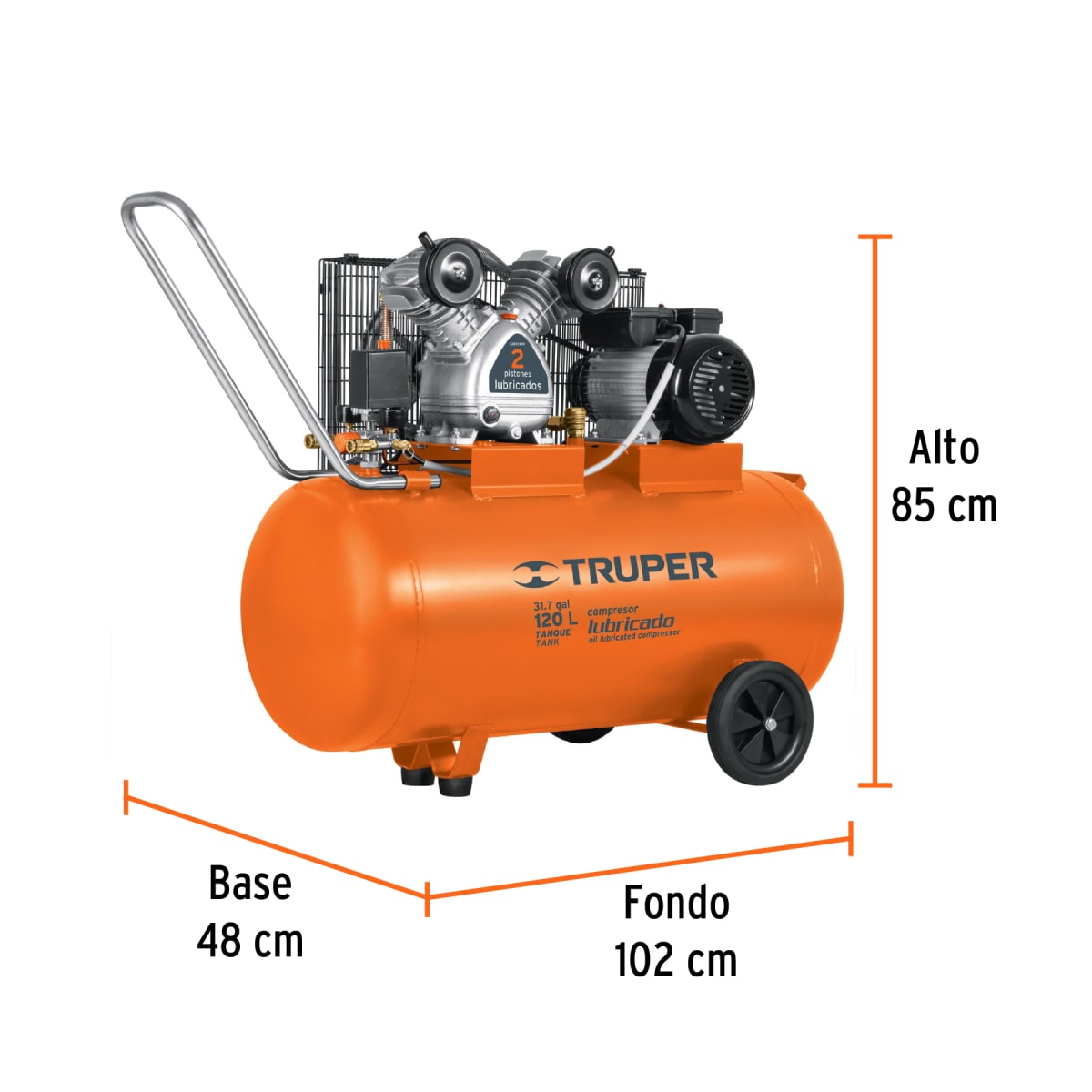 Compresora de Banda 120 Litros Horizontal Truper 1021323
