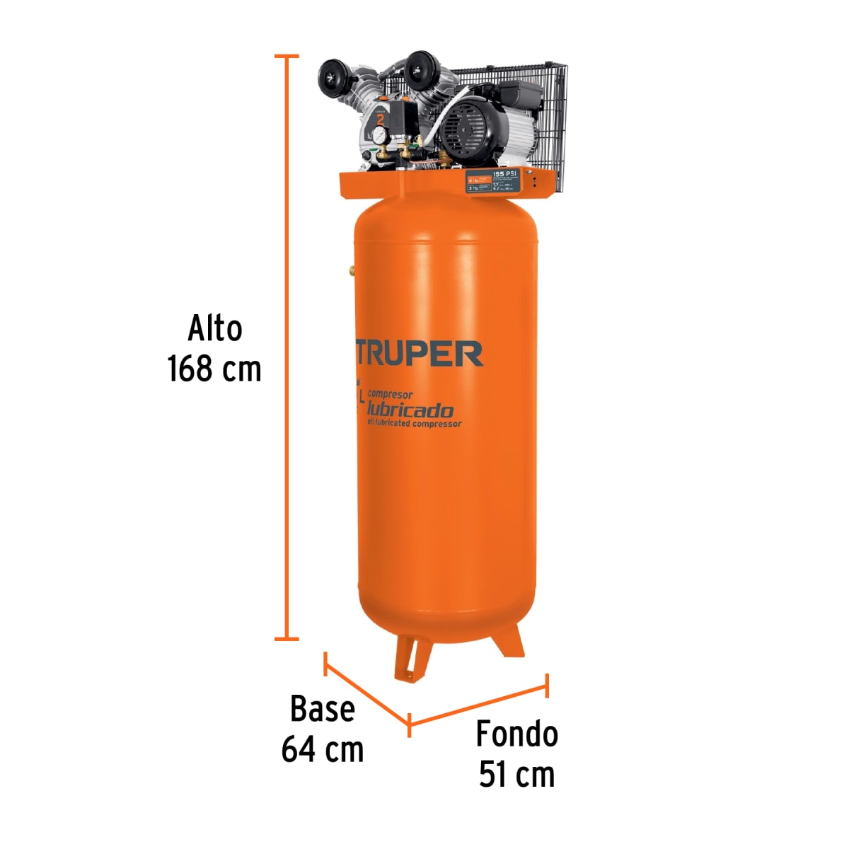 Compresora Vertical 240 Litros 4HP Truper 1021303