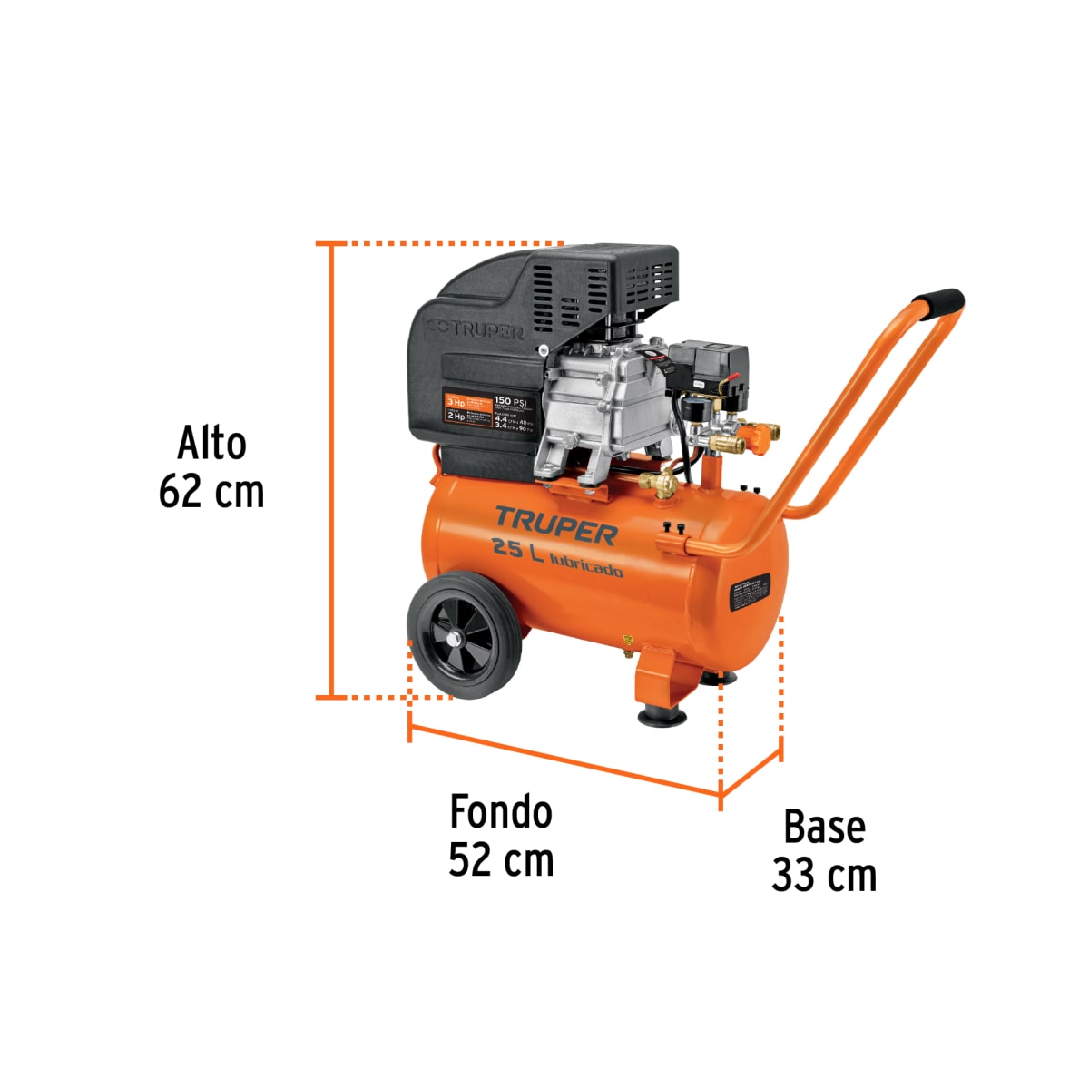 Compresora Horizontal 25 Litros Truper 118363