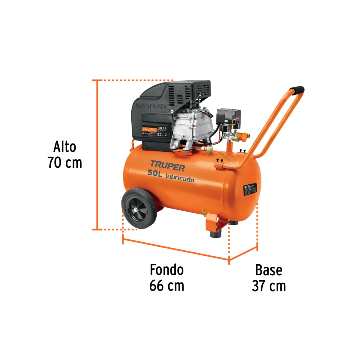 Compresora Horizontal 50 Litros Truper 118373