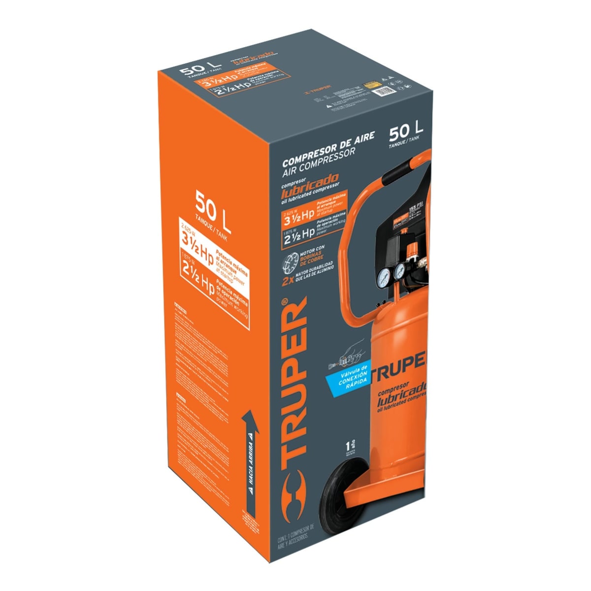 Compresora 50 Litros Vertical 3.5 HP Truper 1021174