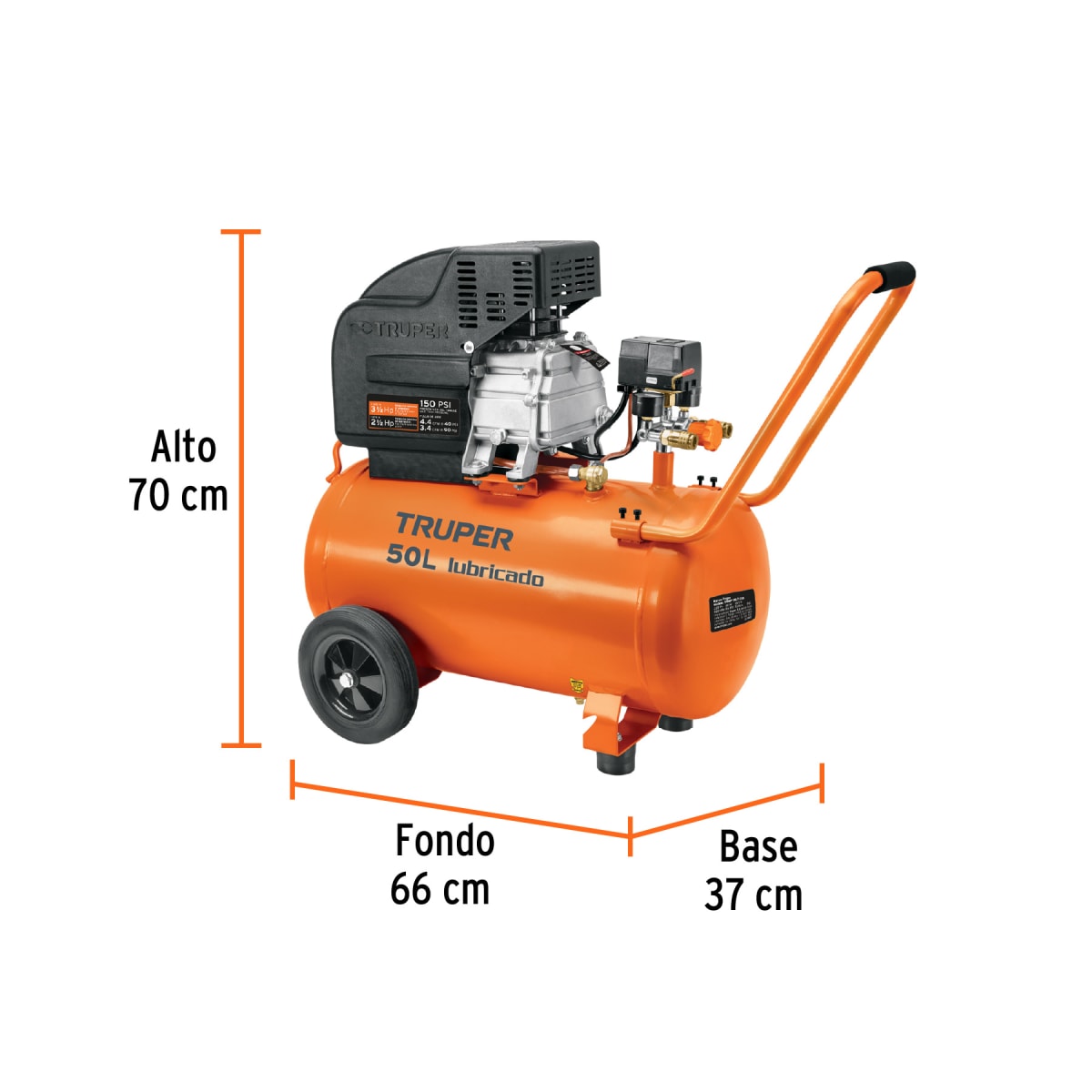 Combo Compresora 50 Litros Manguera y Pistola para Pintar Truper 1017443