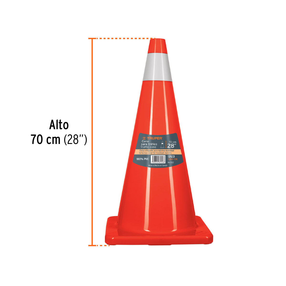Cono De Seguridad Con Cinta Reflectiva 70 Cm(28