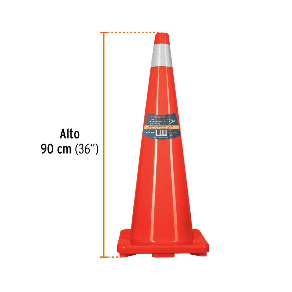Cono De Seguridad Con Cinta Reflectiva 90 Cm(36