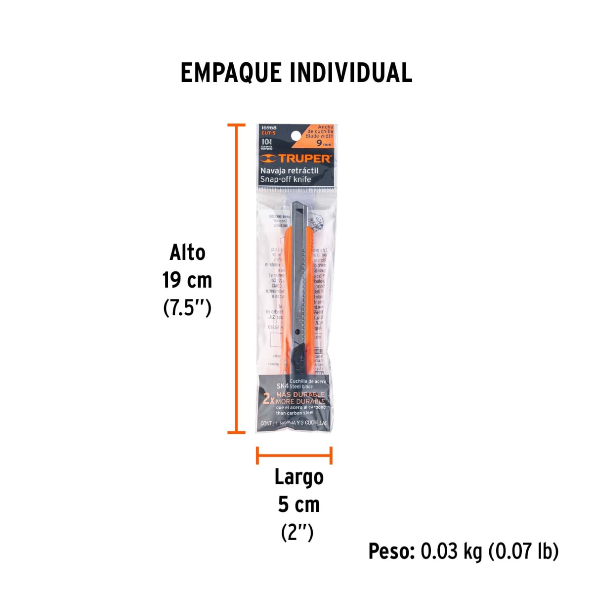Cuchilla Profesional 9 mm Truper 169684