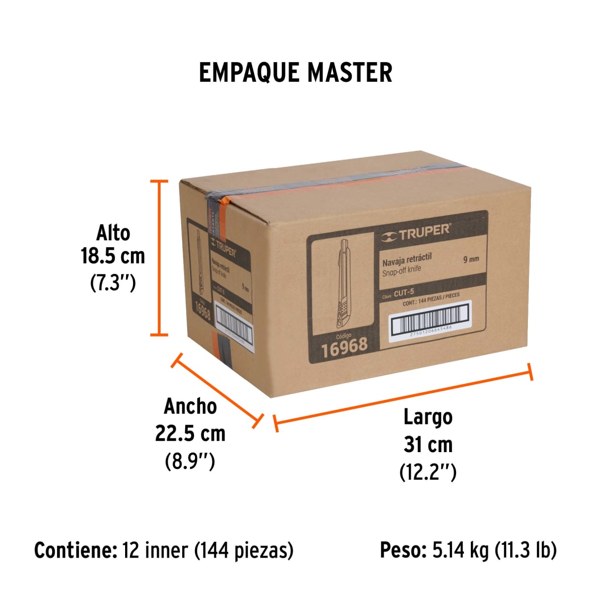 Cuchilla Profesional 9 mm Truper 169686