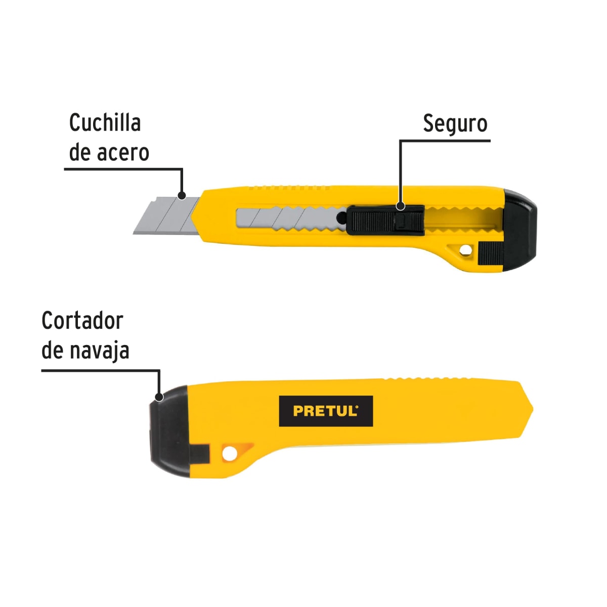 Cuchilla Cutter Profesional 18mm con Alma Metálica Pretul 224053