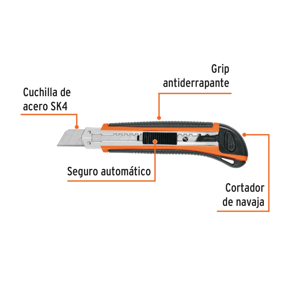 Cuchilla Cutter Profesional 18mm con Alma Metálica Truper 169772