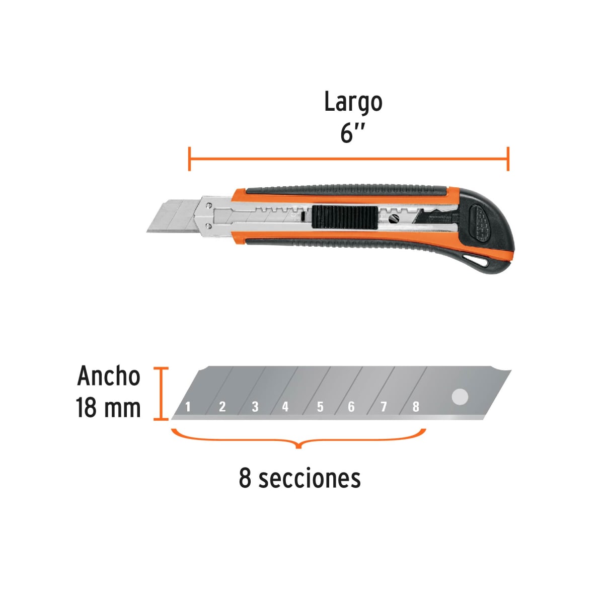 Cuchilla Cutter Profesional 18mm con Alma Metálica Truper 169773