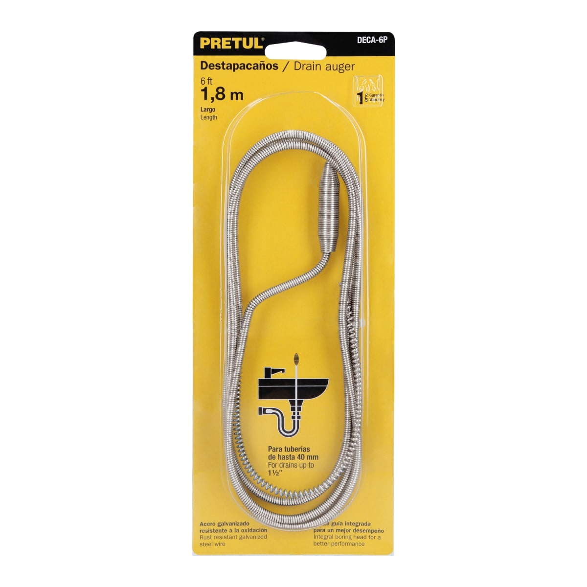 Destapacaños Acero Galvanizado De 1.8 Mts Pretul 228824