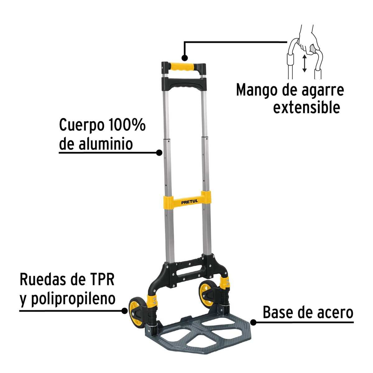Carreta De Carga Plegable 100 Kg Pretul 241273