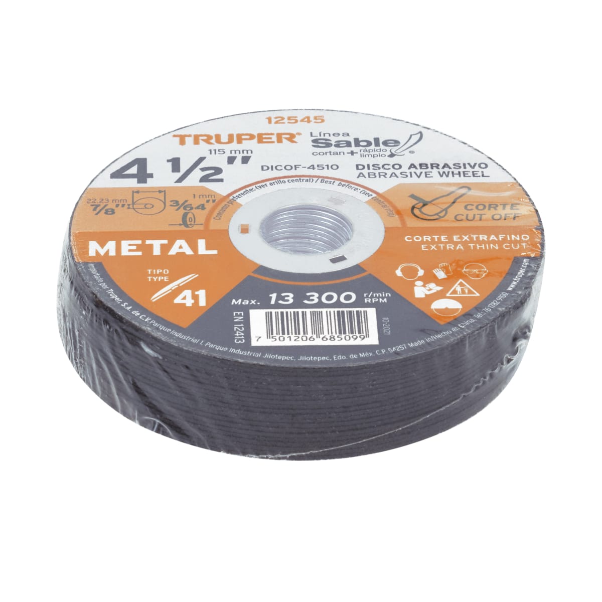 Disco De Corte Extrafino De Metal 4 1/2