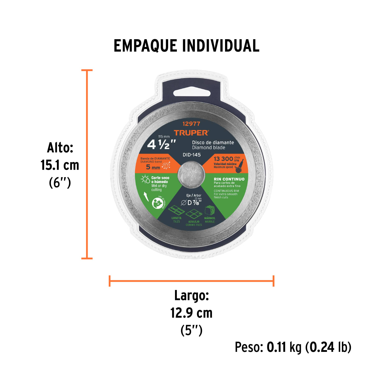 Disco Diamantado Continuo 4 1/2