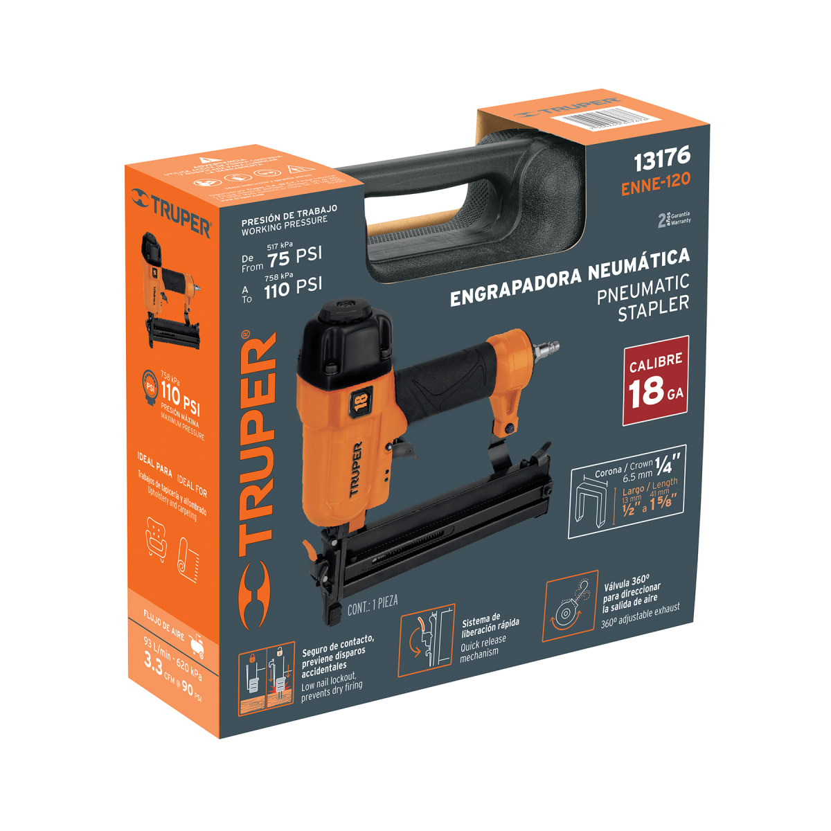 Engrapadora Neumática Calibre 18 Truper 131765