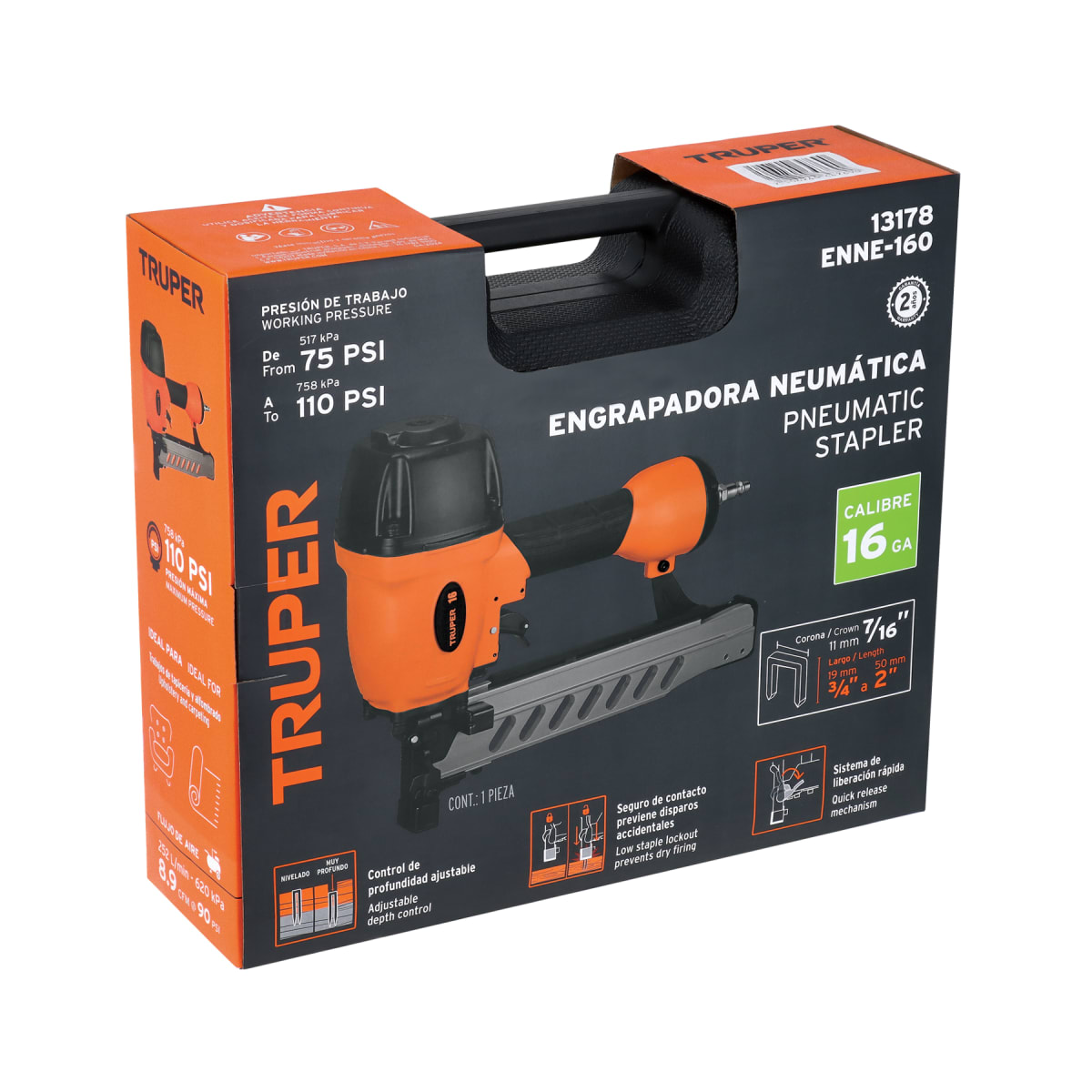 Engrapadora Neumática Calibre 16 (1.6 mm) Truper 131784