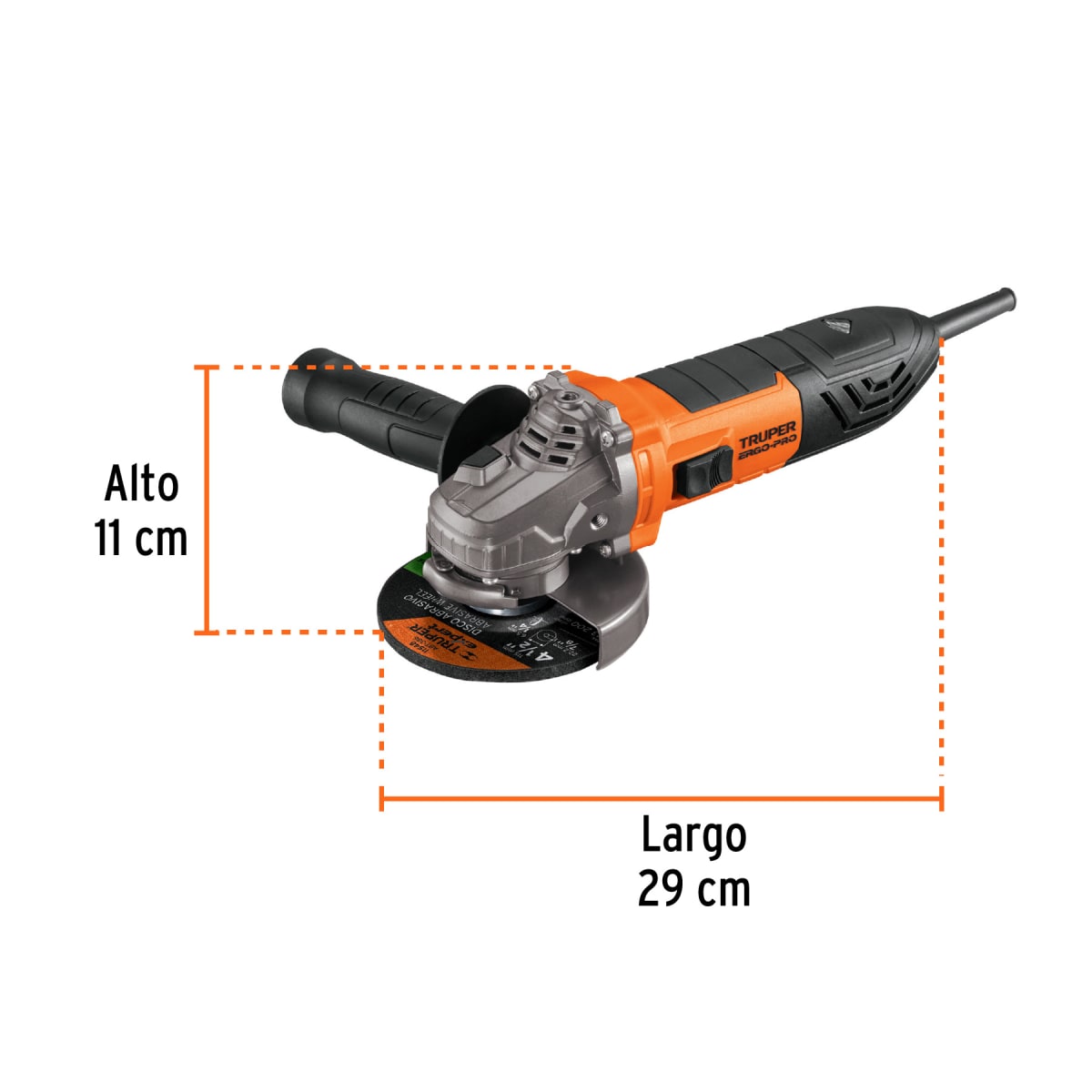 Amoladora ergo pro 4-1/2' de 800 w, 220 v,, TRUPER3