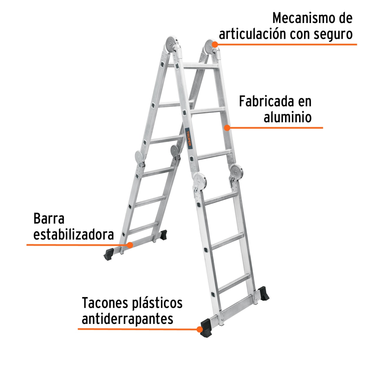 Escalera Multiposición 12 Escalones 200 Kg Tipo I 100495 Truper2