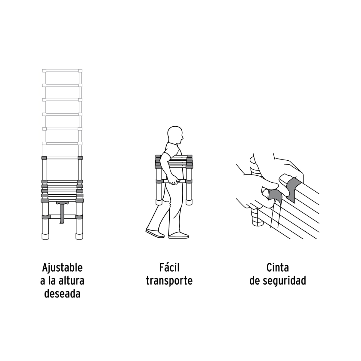 Escalera Telescópica 13 Escalones 102 Kg Tipo II Truper 1019042