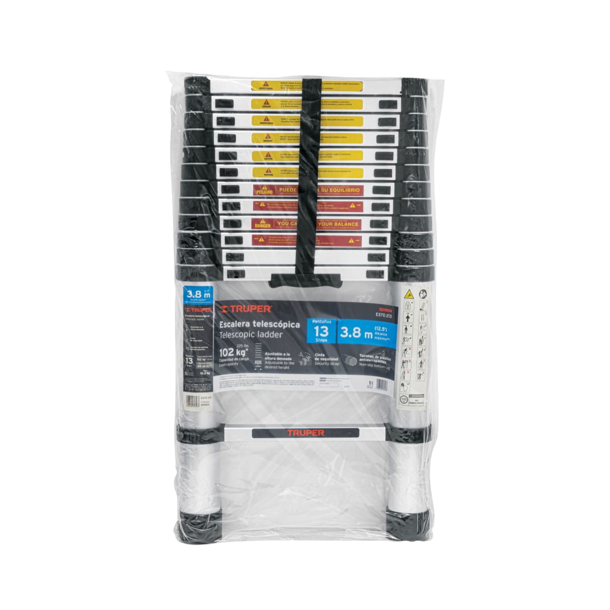 Escalera Telescópica 13 Escalones 102 Kg Tipo II Truper 1019045