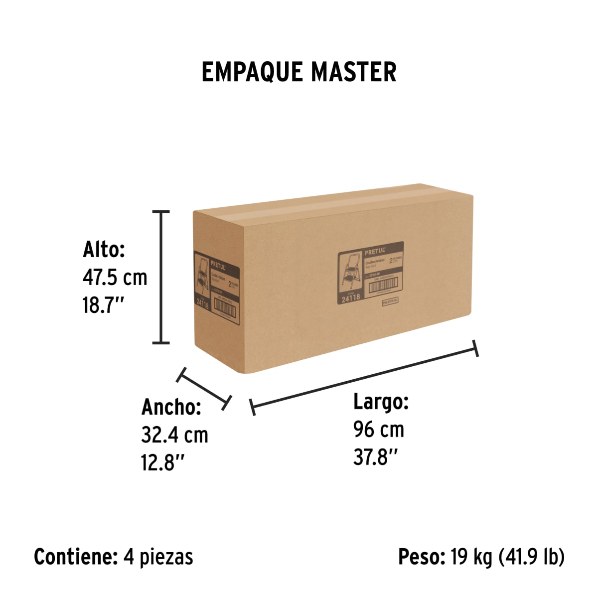 Escalera Tubular 2 Escalones 150 Kg Tipo III Truper 241188