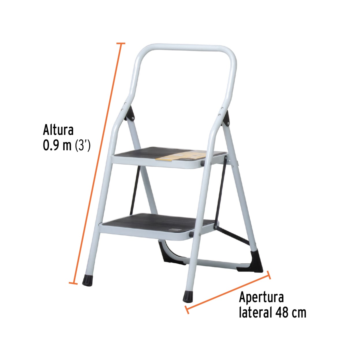 Escalera Tubular 2 Escalones 150 Kg Tipo III Truper 241183