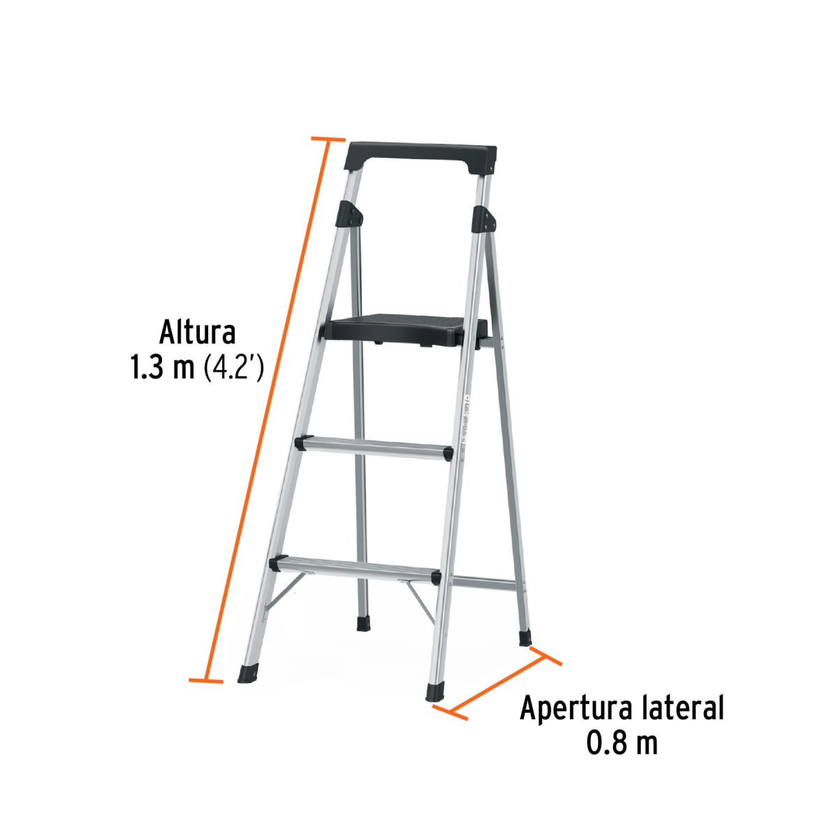 Escalera Plegable 3 Peldaños De Aluminio Truper 167643