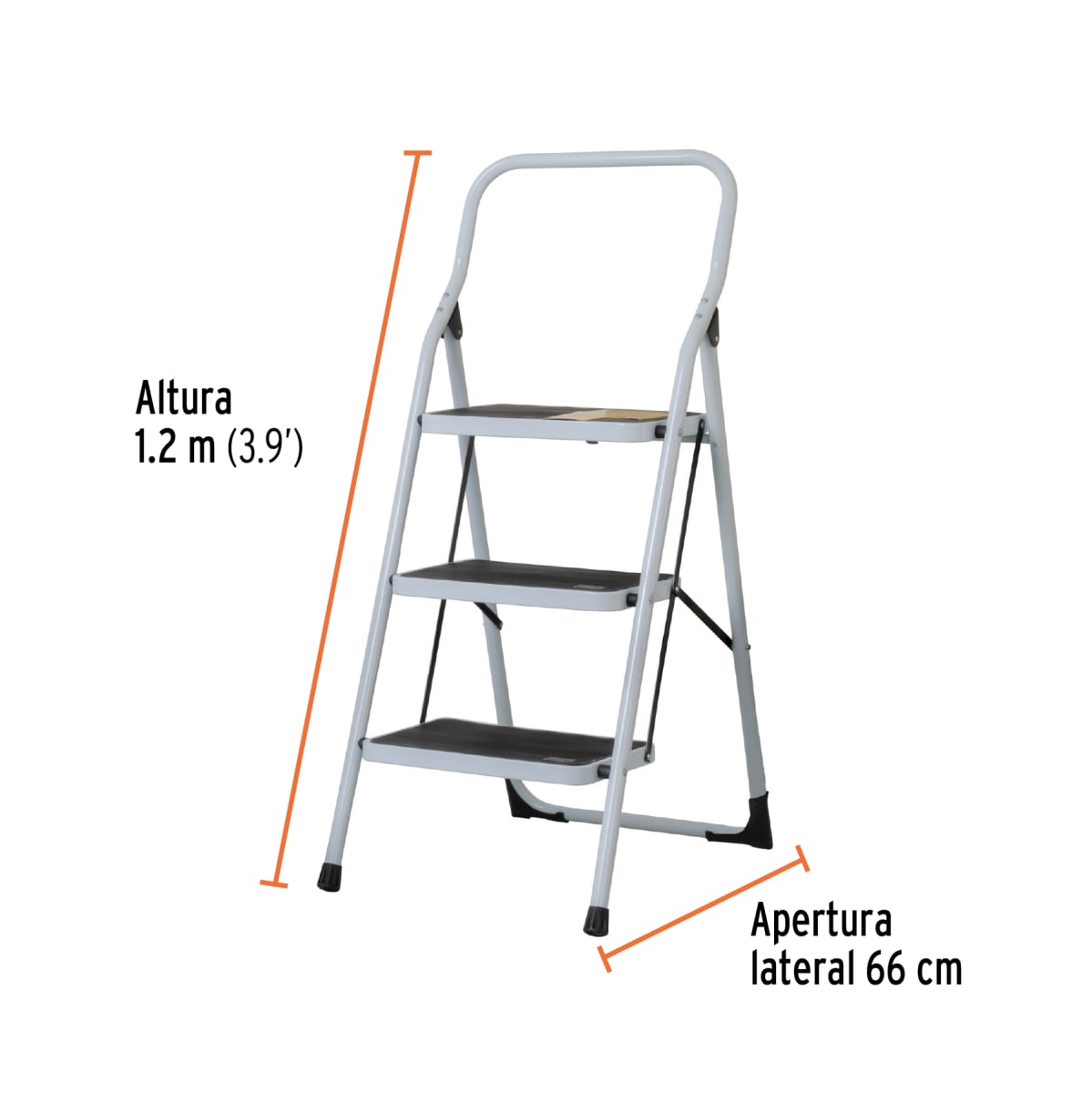 Escalera Tubular 3 Escalones 150 Kg Tipo III Truper 241202