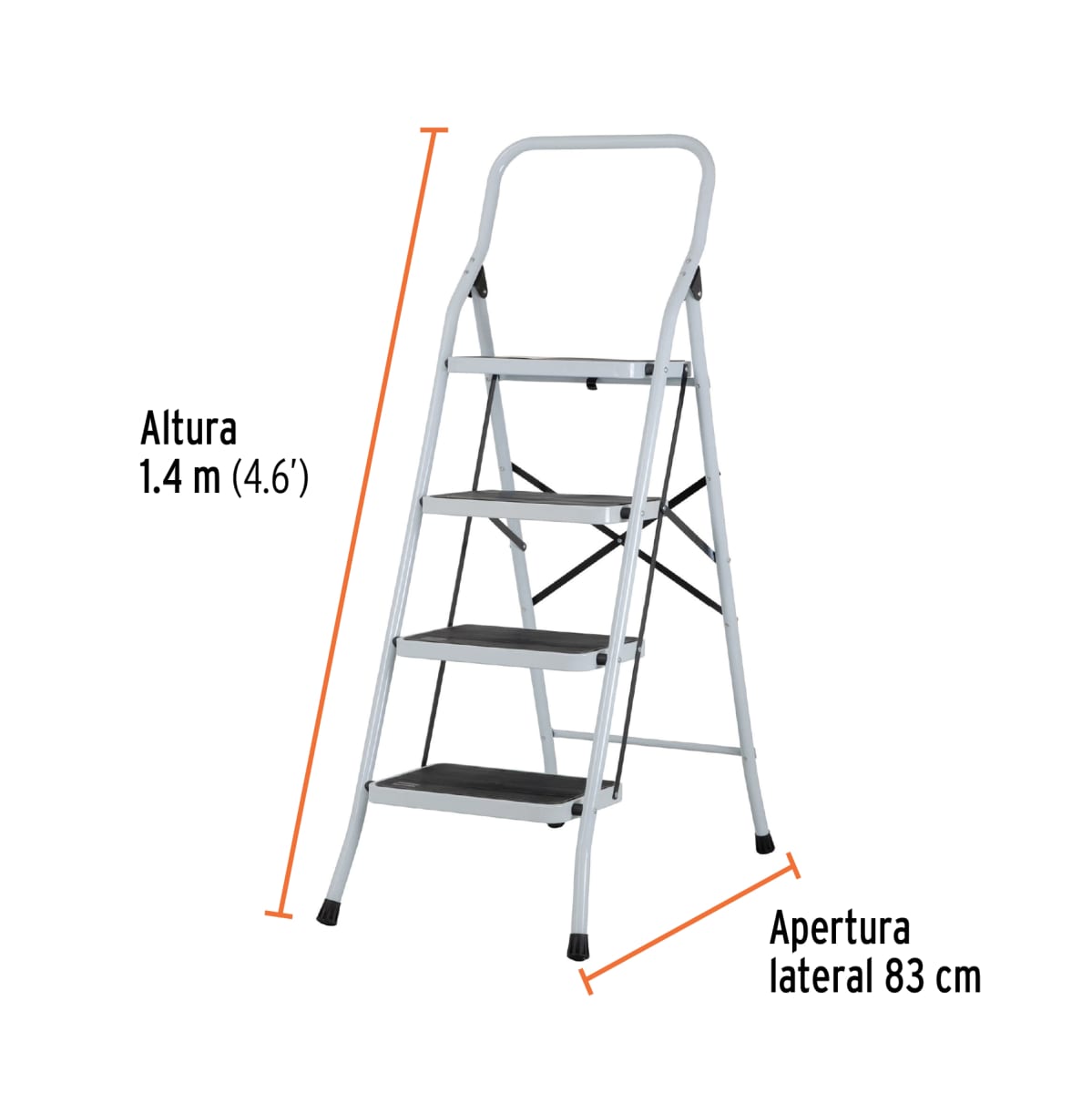 Escalera Tubular 4 Escalones 150 Kg Tipo III Truper 241222