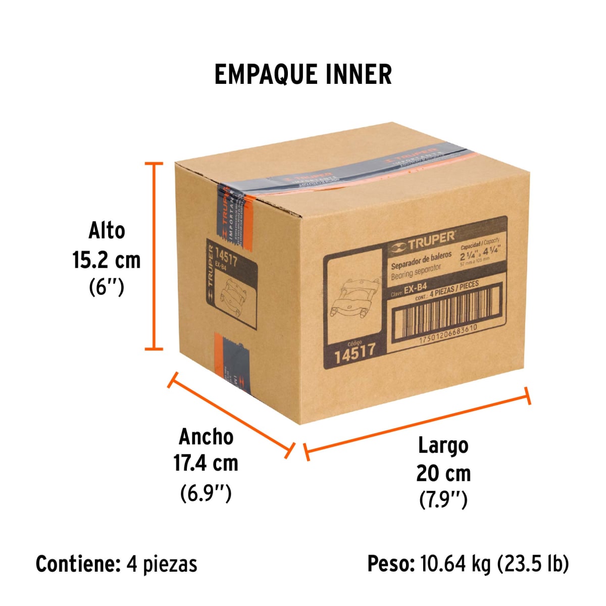 Extractor Separador De Rodajes 57-108 mm Truper 145175