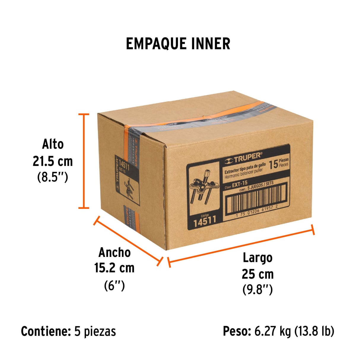 Extractor Pata De Gallo 15 Piezas Truper 145115