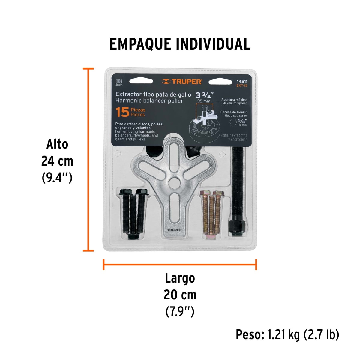 Extractor Pata De Gallo 15 Piezas Truper 145114