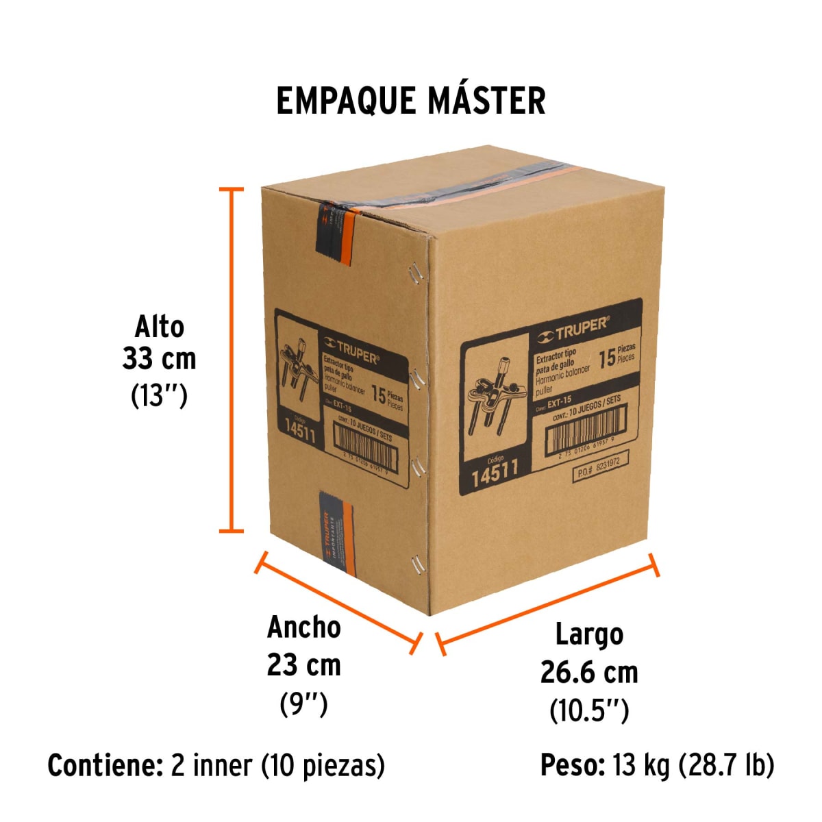 Extractor Pata De Gallo 15 Piezas Truper 145116