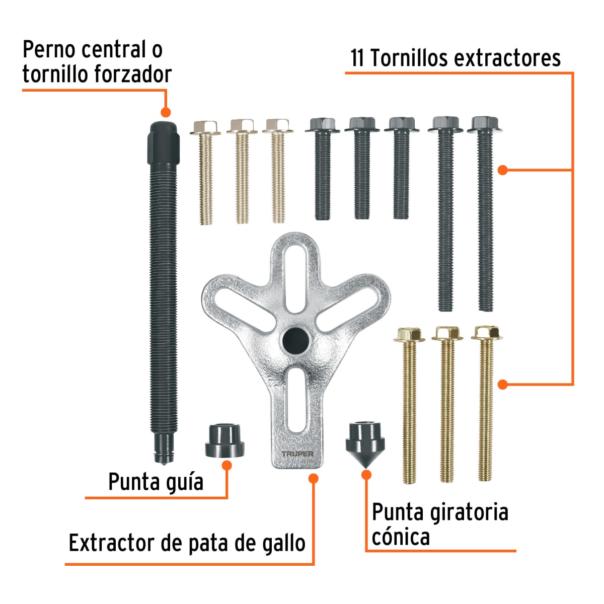 Extractor Pata De Gallo 15 Piezas Truper 145112