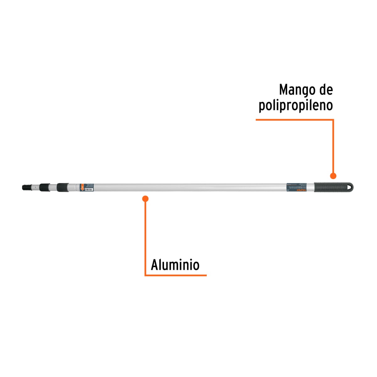 Extensión Telescopica De Aluminio Para Rodillo 2 M 19216 Truper2