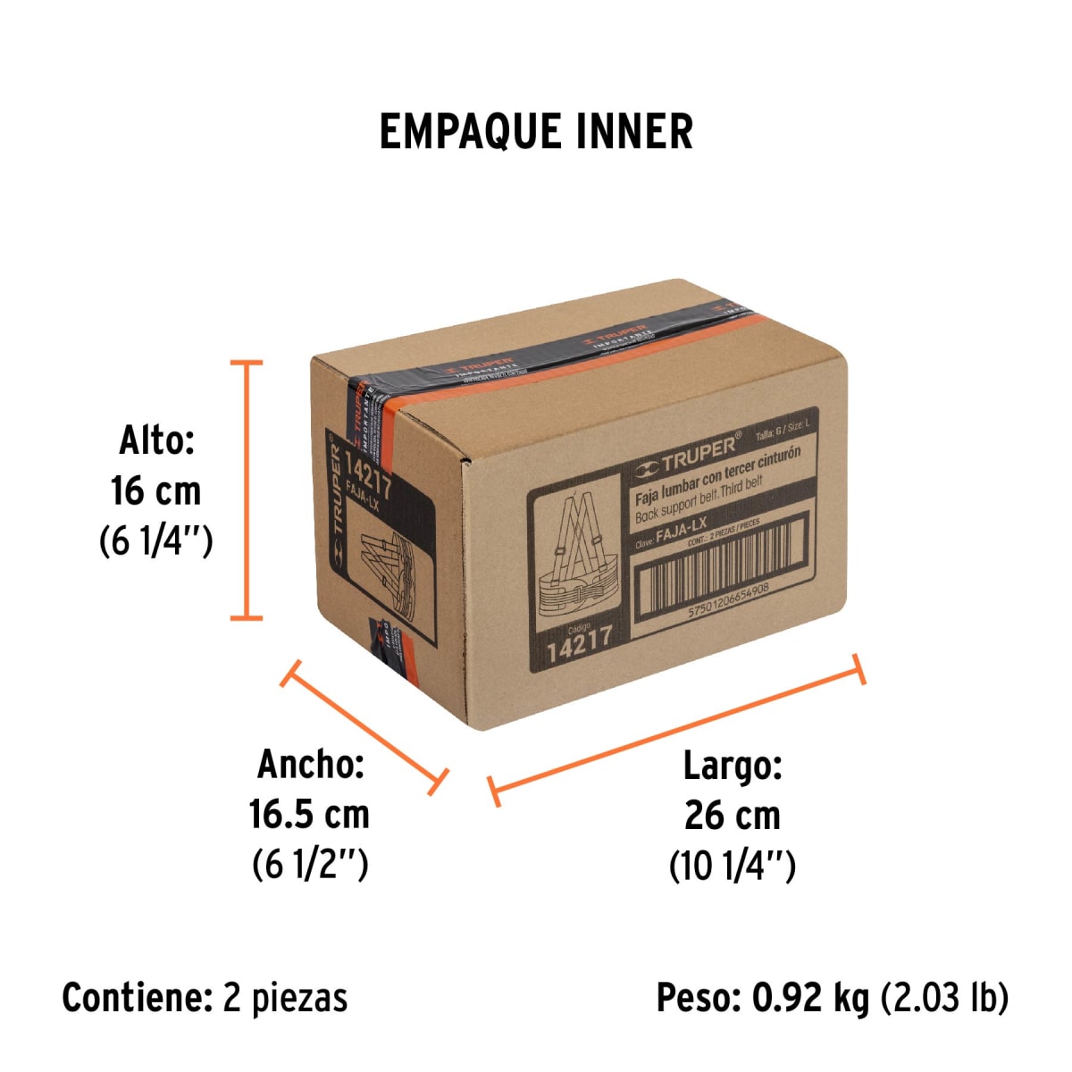 Faja Lumbar Con Cinturón De Refuerzo Talla Grande Truper 142177