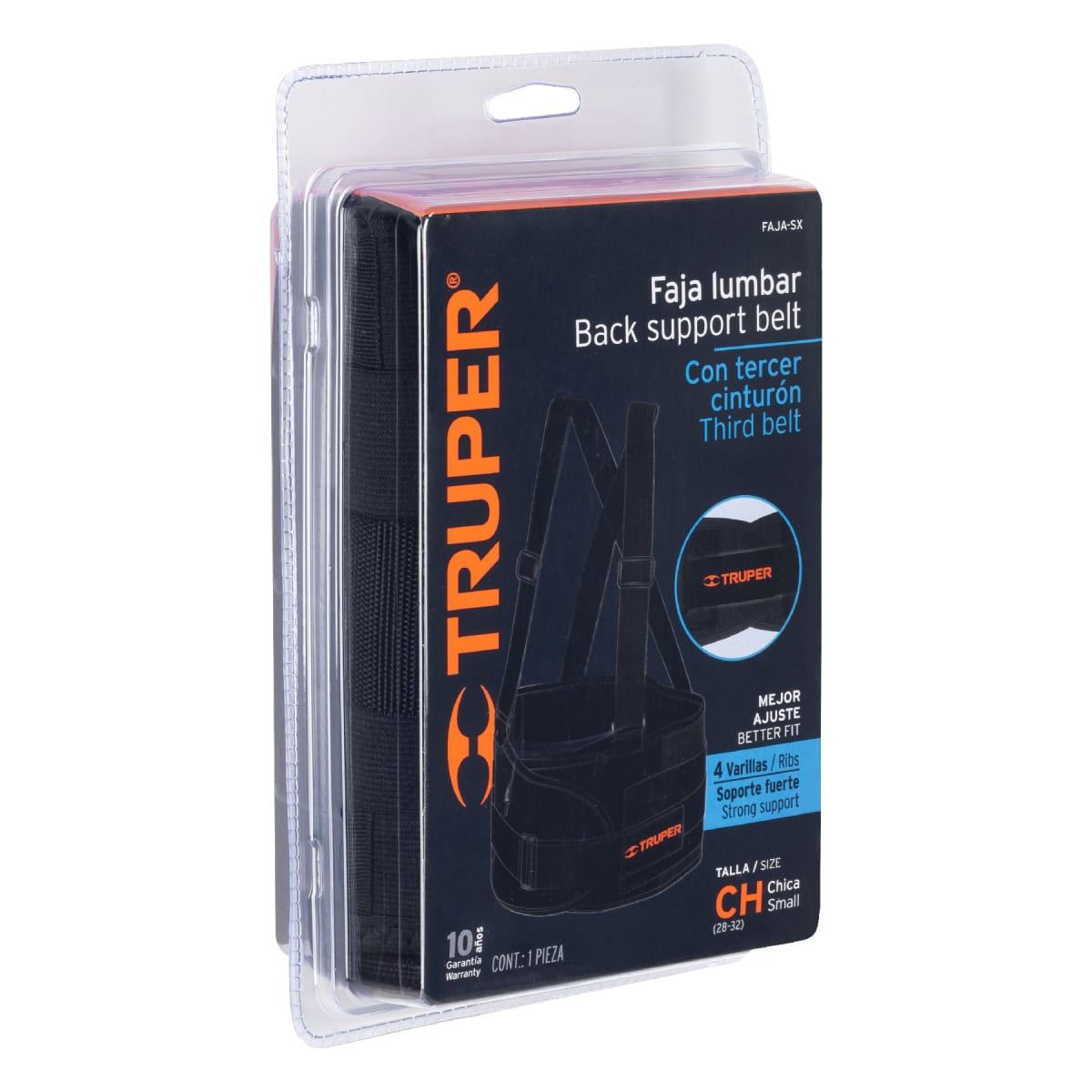 Faja Lumbar Con Cinturón De Refuerzo Talla Chica Truper 109557