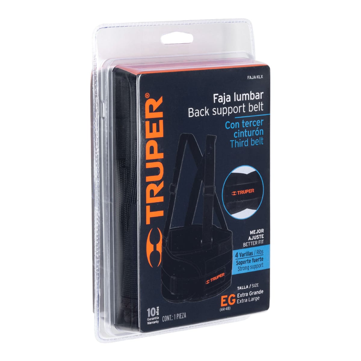 Faja Lumbar Con Cinturón De Refuerzo Talla Extra Grande Truper 109567
