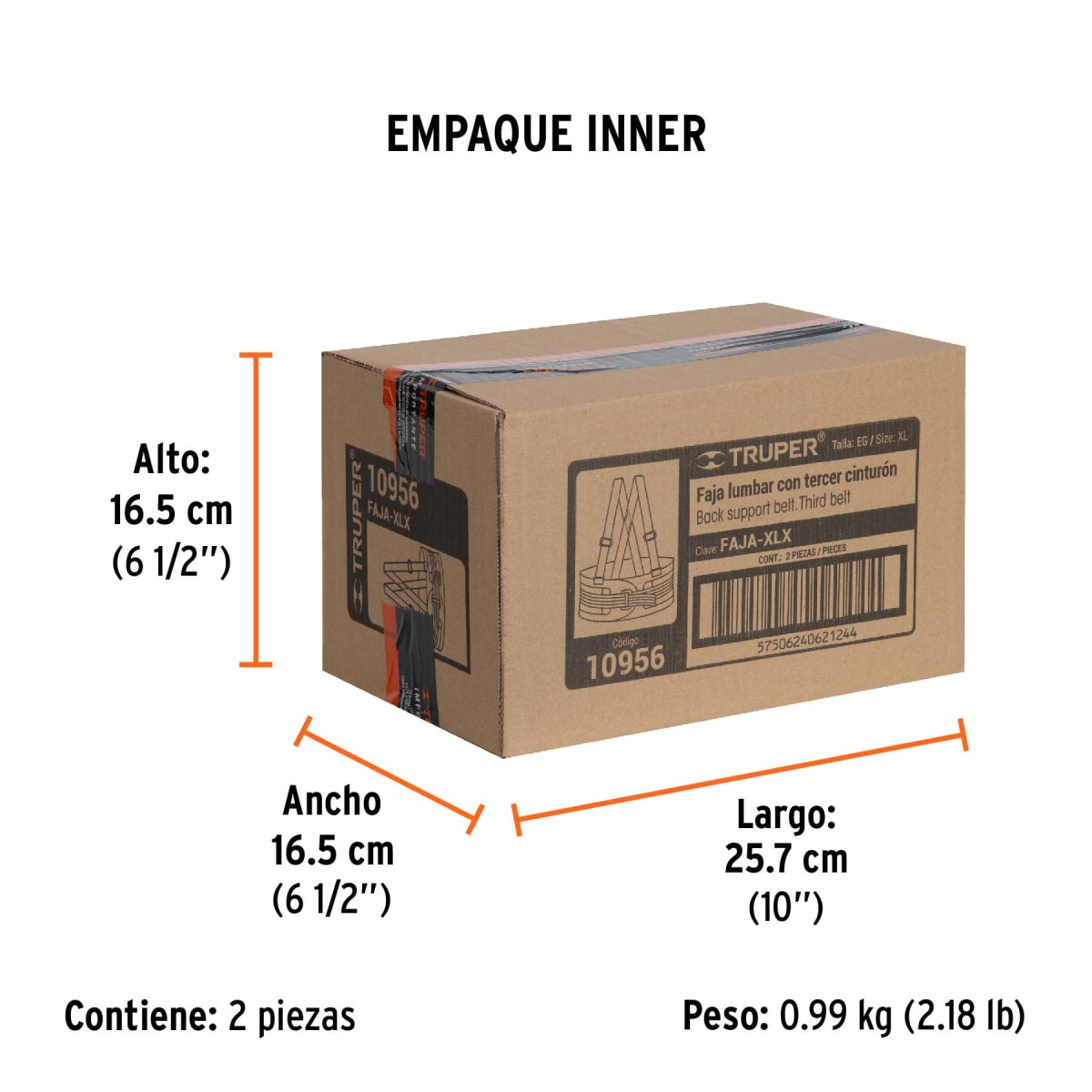 Faja Lumbar Con Cinturón De Refuerzo Talla Extra Grande Truper 109565