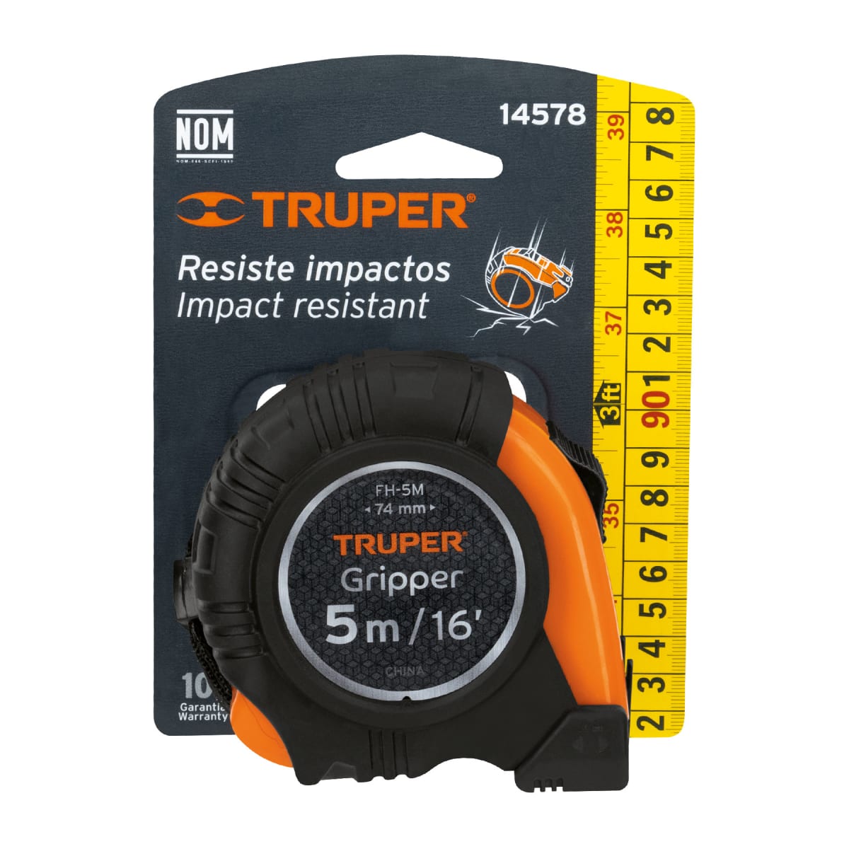 Wincha Métrica Contra Impactos 5 Mts Truper 145785