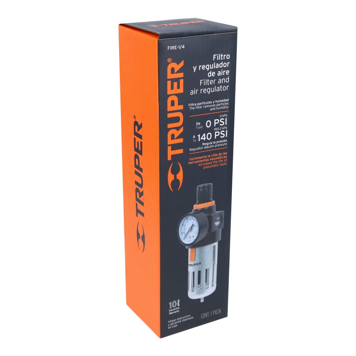 Filtro y Regulador De Aire 1/4 npt Truper 182383