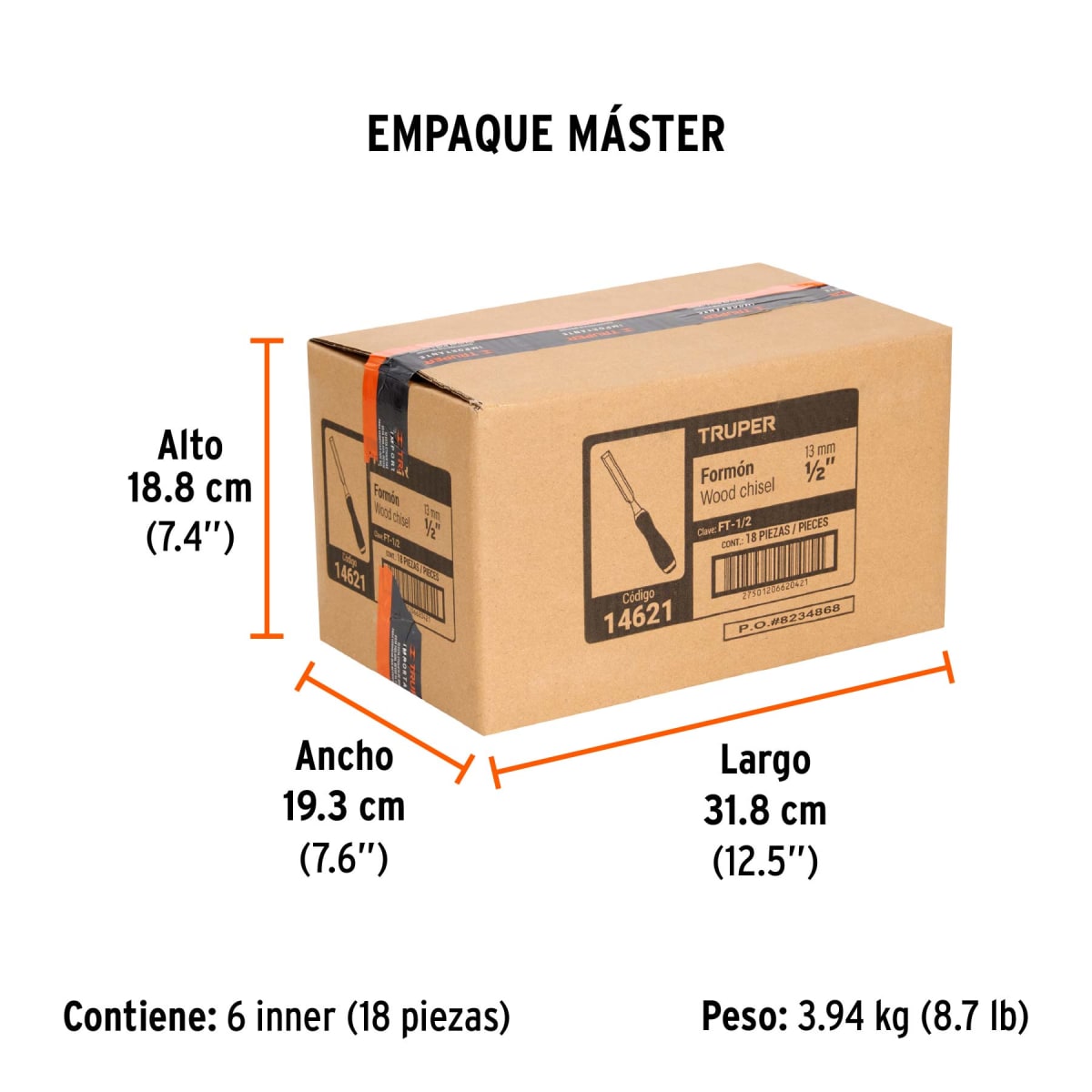 Formón Con  Mango Comfort Grip 1/2