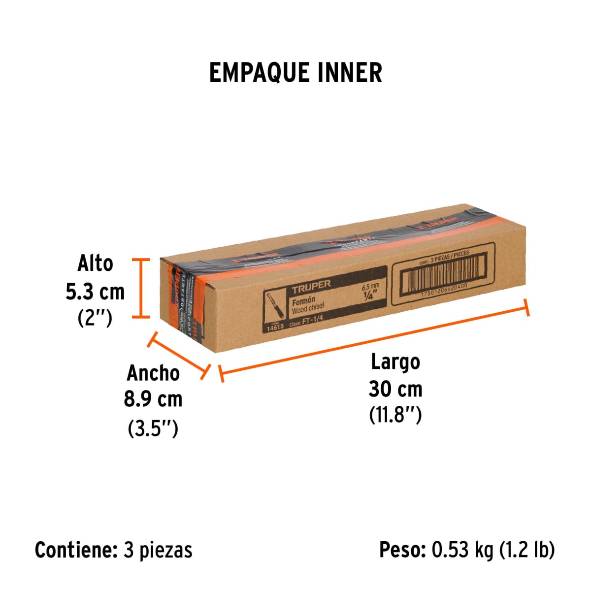 Formón Con Mango Comfort Grip 1/4