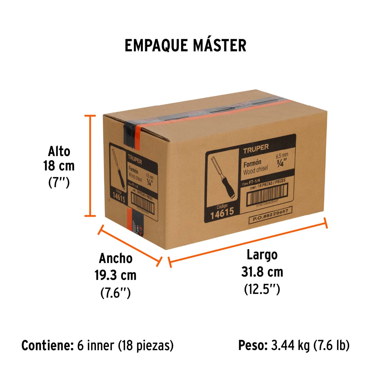 Formón Con Mango Comfort Grip 1/4