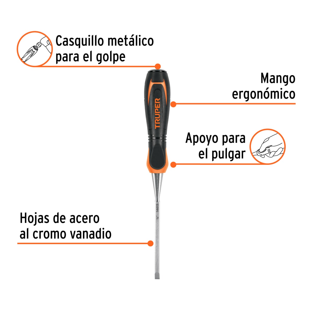 Formón Con Mango Comfort Grip 1/4