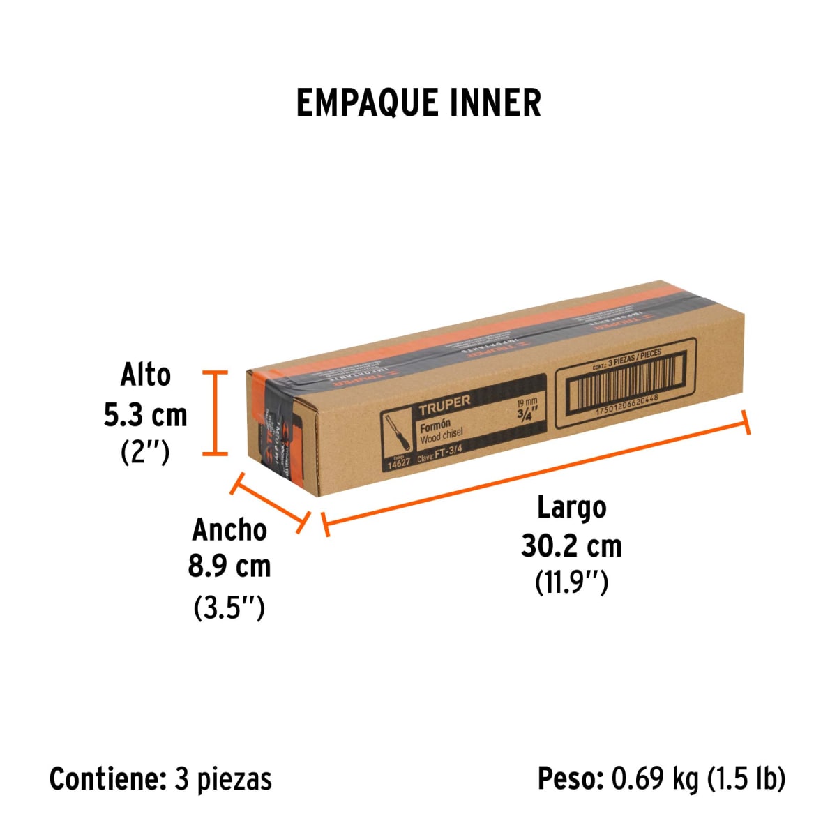 Formón Con Mango Comfort Grip 3/4