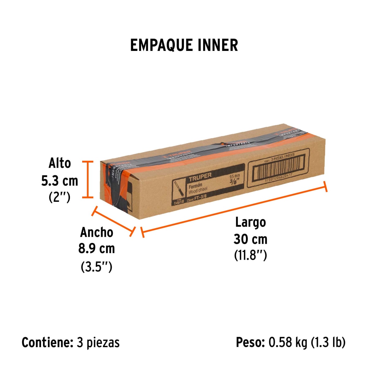 Formón Con Mango Comfort Grip 3/8