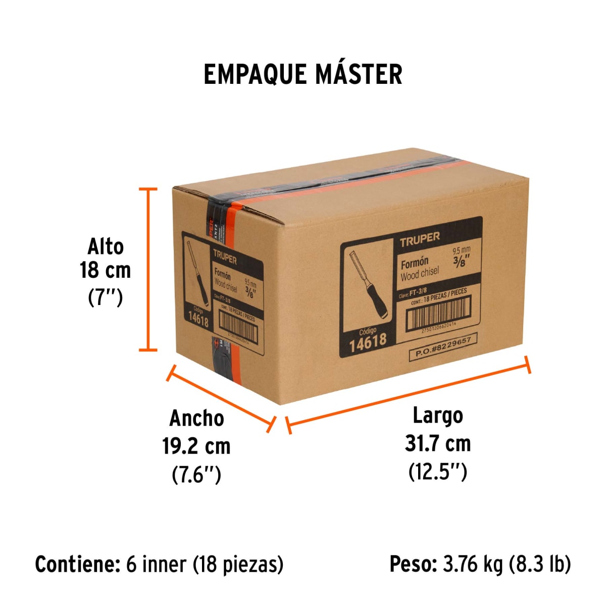 Formón Con Mango Comfort Grip 3/8